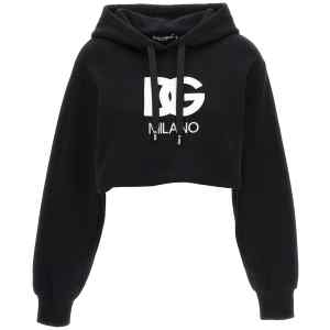 Dolce & Gabbana Logo Embroidery Cropped Hoodie