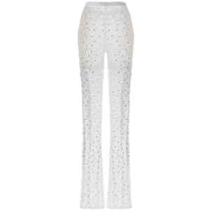 Alessandra Rich Rhinestone Lace Leggings