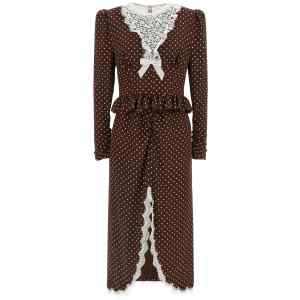 Alessandra Rich Polka Dot Midi Dress