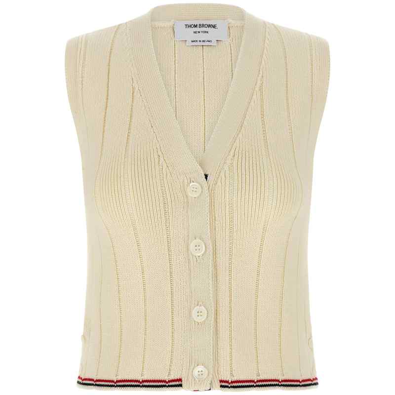 Thom Browne Rwb Intarsia Vest
