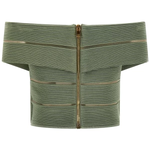 Balmain Off-the-shoulder Crop Top