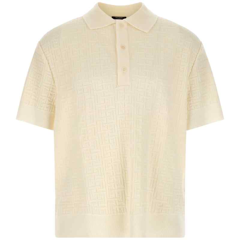 Balmain Monogram Jacquard Polo Shirt