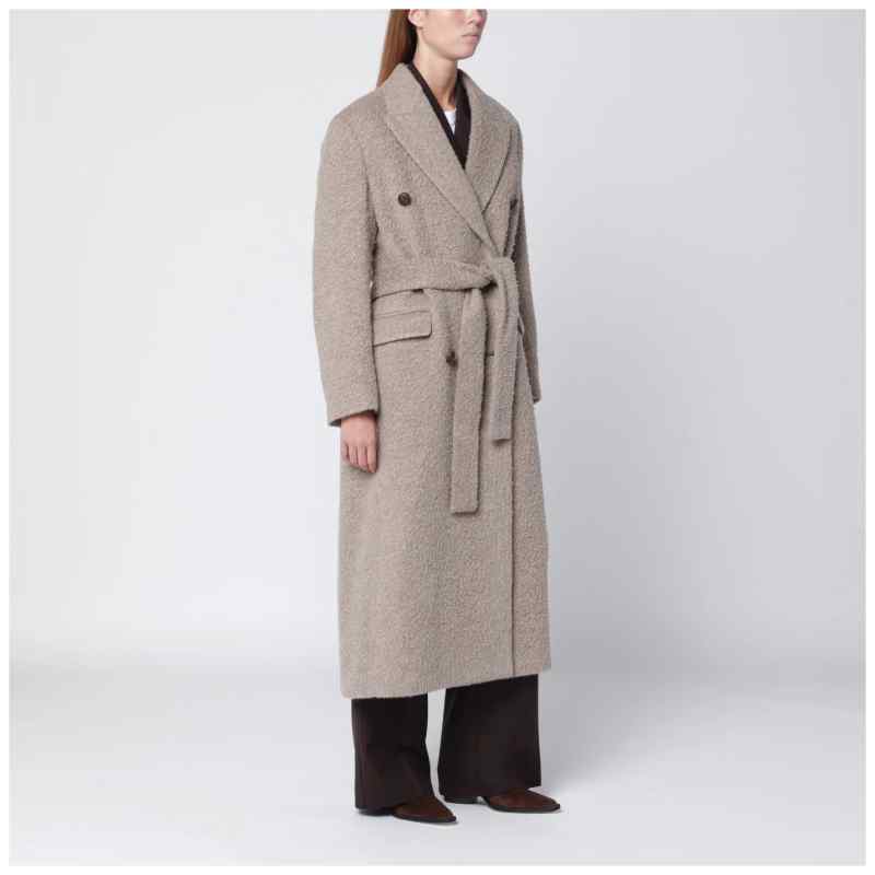 Golden Goose Greige wool-blend belted coat Golden Goose Greige wool-blend belted coat