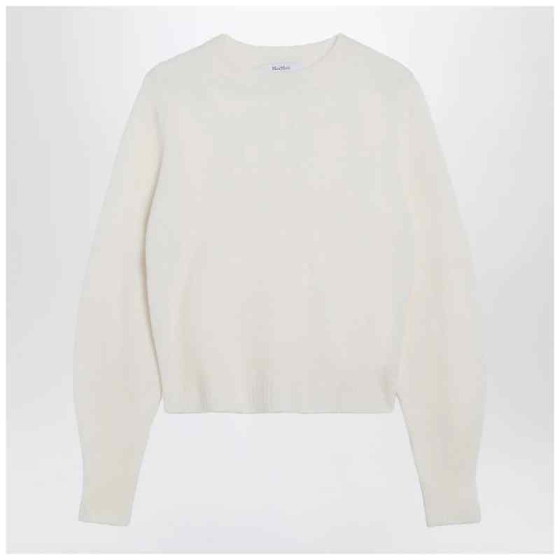 Max Mara Ivory sweater in stretch cashmere knit Max Mara Ivory sweater in stretch cashmere knit