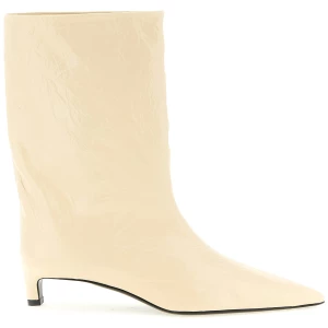Jil Sander Craquelé Leather Ankle Boots