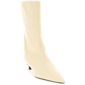 Jil Sander Craquelé Leather Ankle Boots