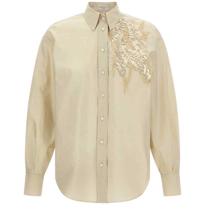 Brunello Cucinelli Sequin Embroidery Shirt Brunello Cucinelli Sequin Embroidery Shirt
