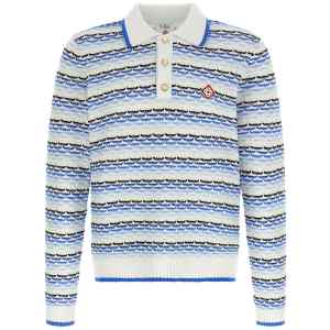 Casablanca Tuck Stitch Long Sleeve Polo Shirt
