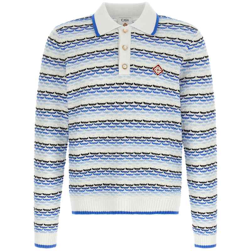 MSP26KW133401_01_M_2026-01-28T09-29-27.778Z-2 Casablanca Tuck Stitch Long Sleeve Polo Shirt