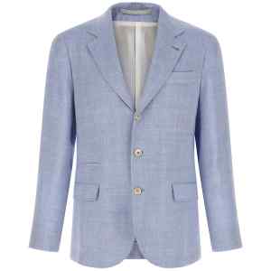 Brunello Cucinelli Linen And Wool Chevron Blazer