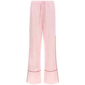 Off White Jacquard Satin Pajama Pants