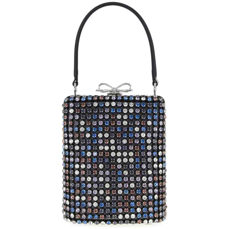 Self-Portrait Multi Crystal Chainmail Mini Handbag