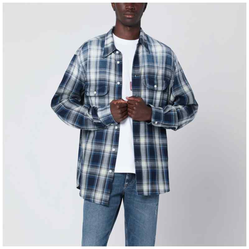 Dsquared2 Blue/white check patterned shirt