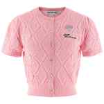 Self-Portrait Pink Pointelle Knit Top