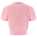 Self-Portrait Pink Pointelle Knit Top
