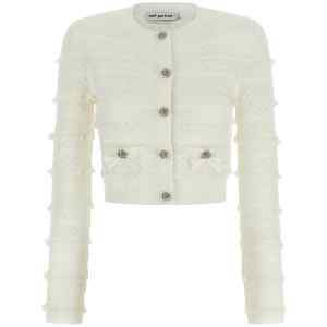 Self-Portrait Pointelle Diamante Cardigan