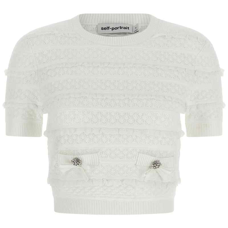 Self-Portrait Pointelle Knit Top