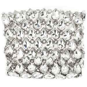 Self-Portrait Silver Crystal Chainmail Mini Clutch