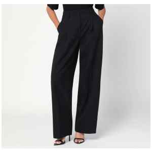 TheLatest Wide-leg black wool blend trousers