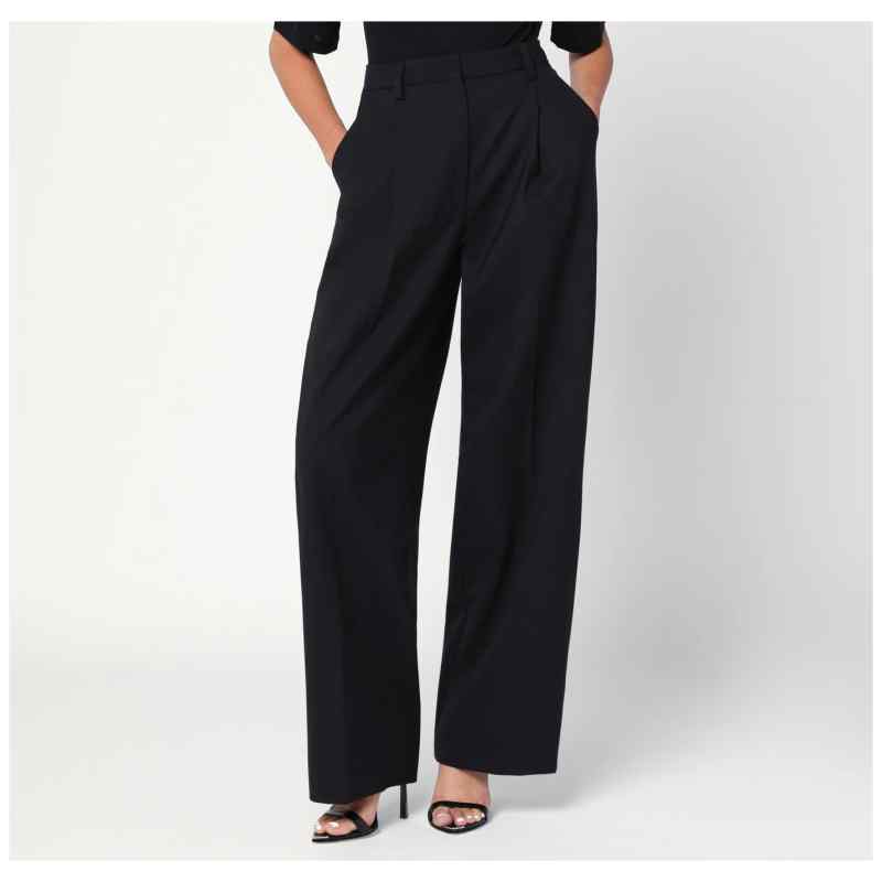 TheLatest Wide-leg black wool blend trousers