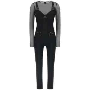Elisabetta Franchi Jersey And Tulle Jumpsuit
