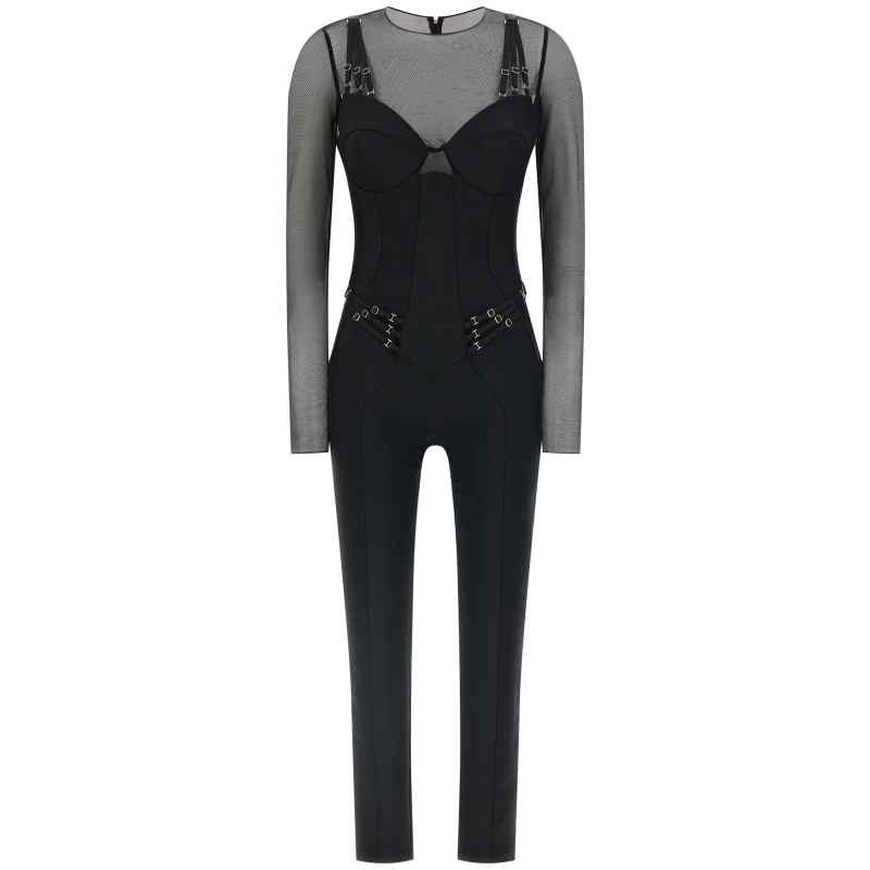 Elisabetta Franchi Jersey And Tulle Jumpsuit