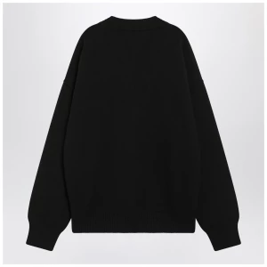 Ami Paris Black wool Ami De Coeur cardigan