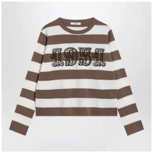 Max Mara Striped wool sweater with embroidery