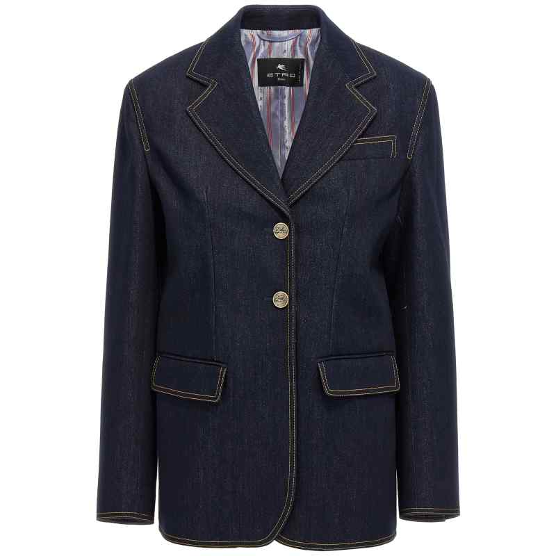 Etro Single-breasted Denim Blazer