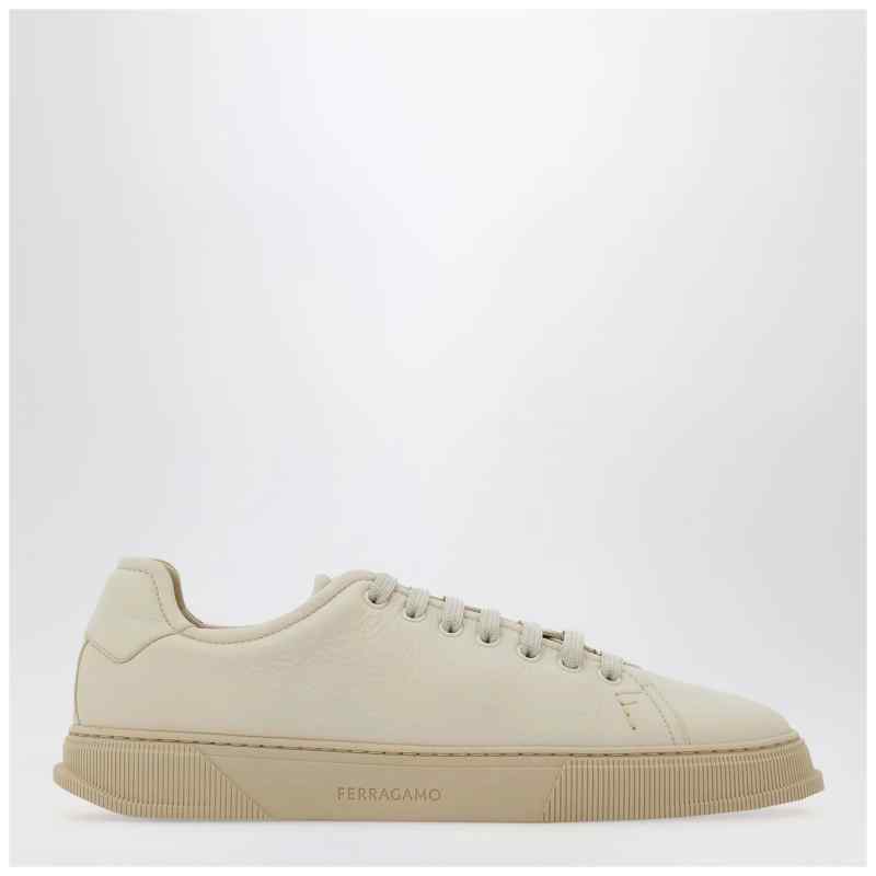 Ferragamo Mascarpone-colored leather sneakers Ferragamo Mascarpone-colored leather sneakers