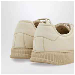 Ferragamo Mascarpone-colored leather sneakers