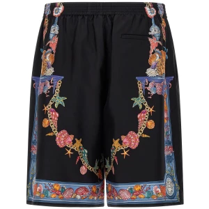 Versace Coral Theatre Print Bermuda Shorts