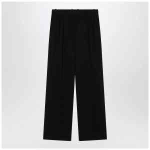 The Row Black wool trousers