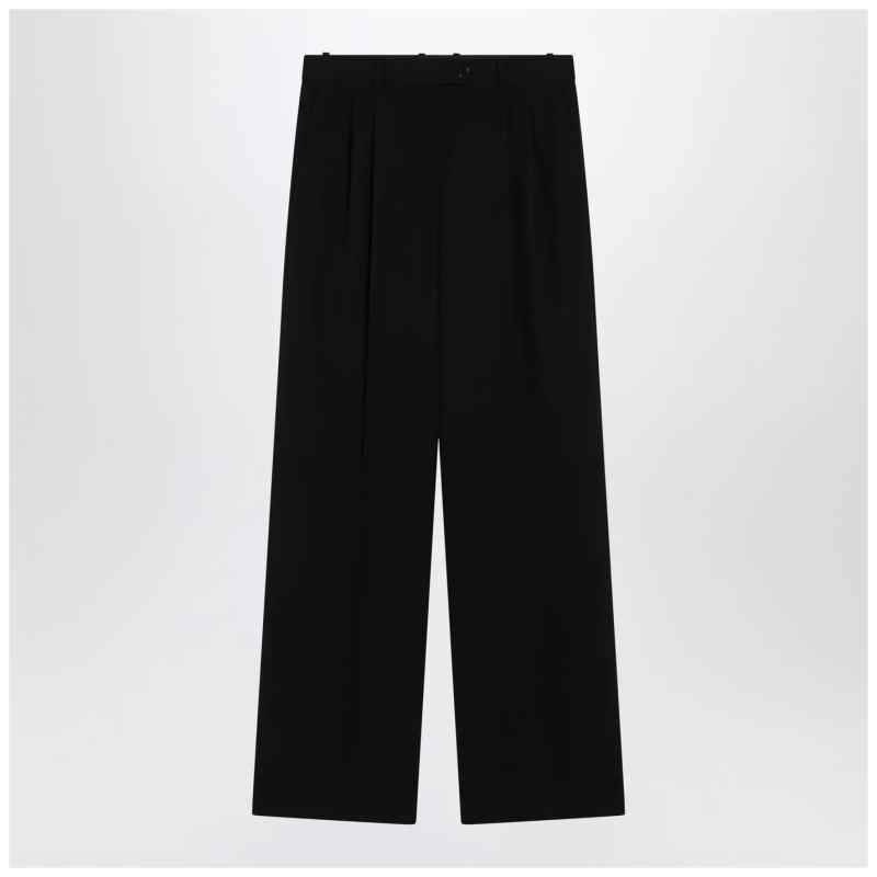 The Row Black wool trousers