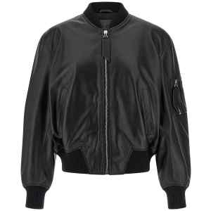 The Attico Leather Bomber Jacket