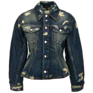 Marc Jacobs The Rip And Repair Fluted Denim Jacket Jacket