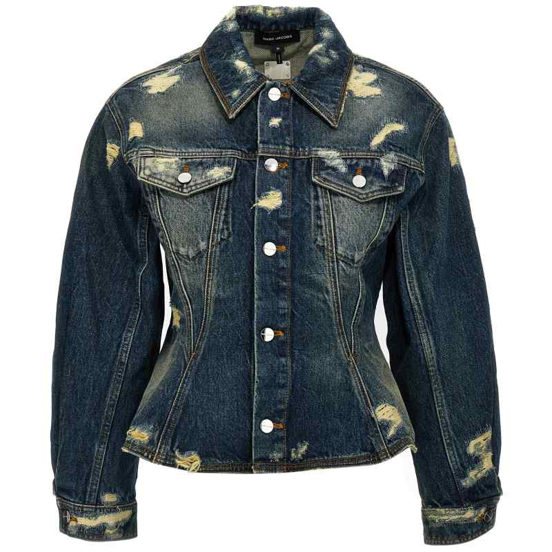 Marc Jacobs The Rip And Repair Fluted Denim Jacket Jacket