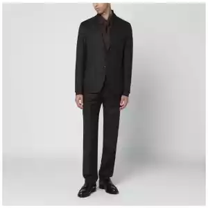 Tagliatore Brown striped single-breasted wool suit