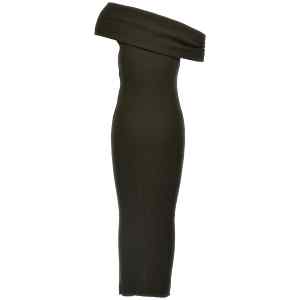 Courreges Twist Rib Knit Long Dress