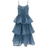 Zimmermann Pleated Tiered Midi Dress