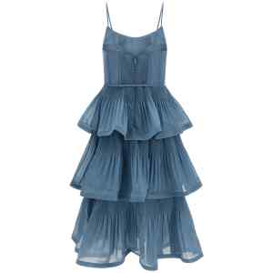 Zimmermann Pleated Tiered Midi Dress