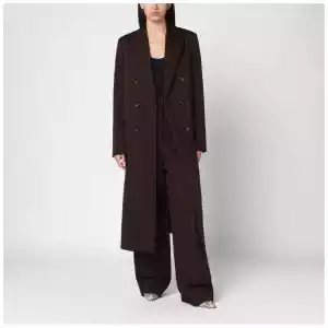Stella McCartney Double-breasted plum wool coat