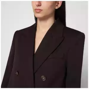 Stella McCartney Double-breasted plum wool coat