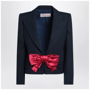 Valentino Blue viscose jacket with bow