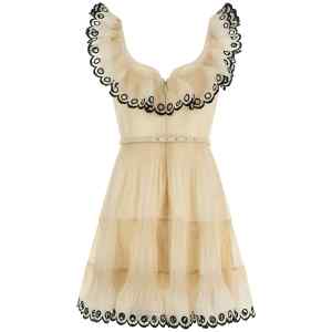 Zimmermann Embroidered Frilled Mini Dress