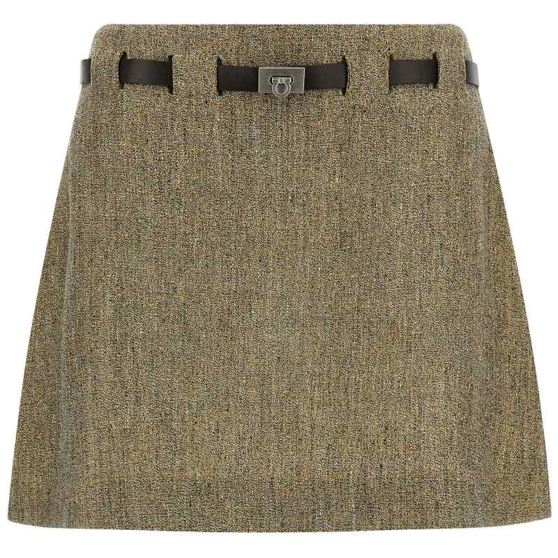Ferragamo Gancini Belt Skirt
