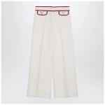 Valentino Ivory trousers with Gold V