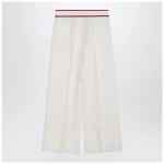 Valentino Ivory trousers with Gold V