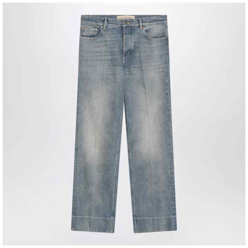 Valentino Medium blue washed-effect jeans