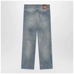 Valentino Medium blue washed-effect jeans